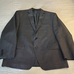 Calvin Klein 42R Gray Blazer Wool Blend 2 Button Classic Suit Jacket Business